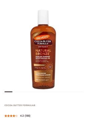 Cocoa Butter Formula Natural Bronze Sunless Tanning Moisturizing Oil - Brown